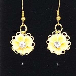 Yellow and gold earrings